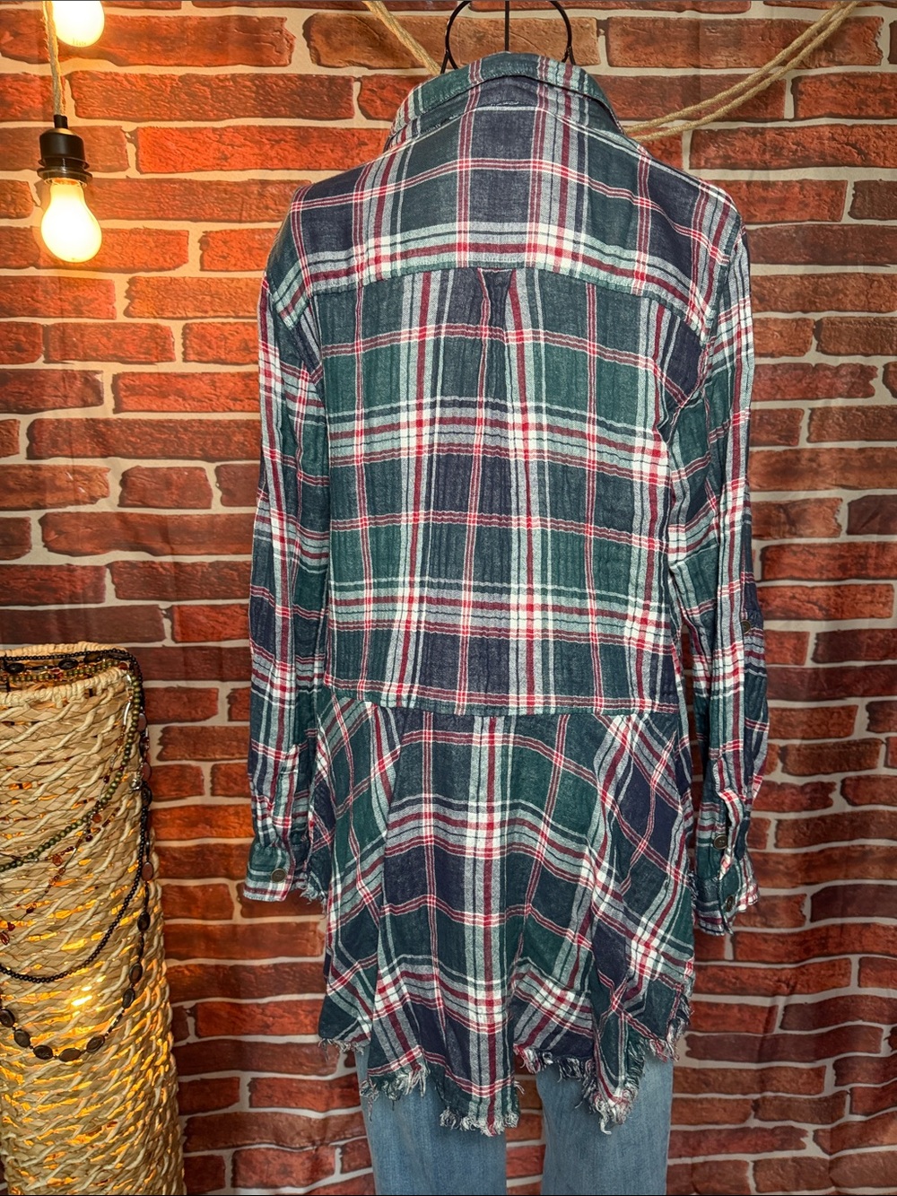 👚 Nostalgia Plaid Button-Up Shirt Y2K — Blue/Green/Red — Sz XL / D - Picture 4 of 11